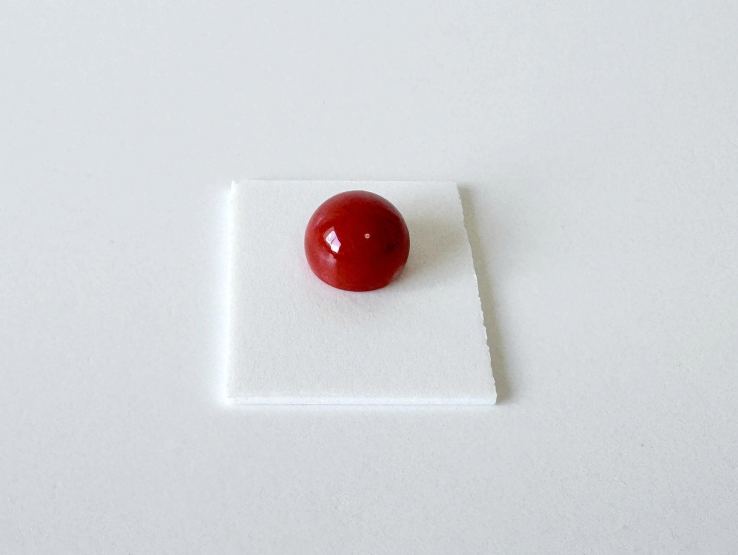 Japanese Red Coral | Aka Round Cabochon Loose | Natural Hue | 8.6Mm Back Hole | Jewelry Making