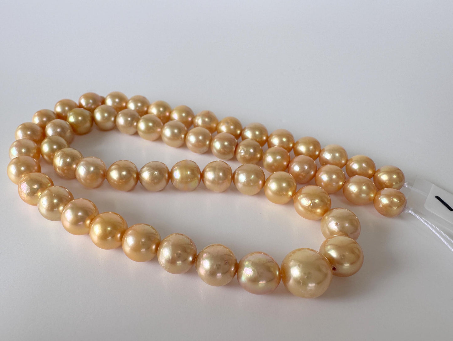 Japanese Akoya Golden Pearl Beads: Approx. 6-10mm Semi-Baroque, Color Treated | Full Strand 42cm, Saltwater Cultured Pearls