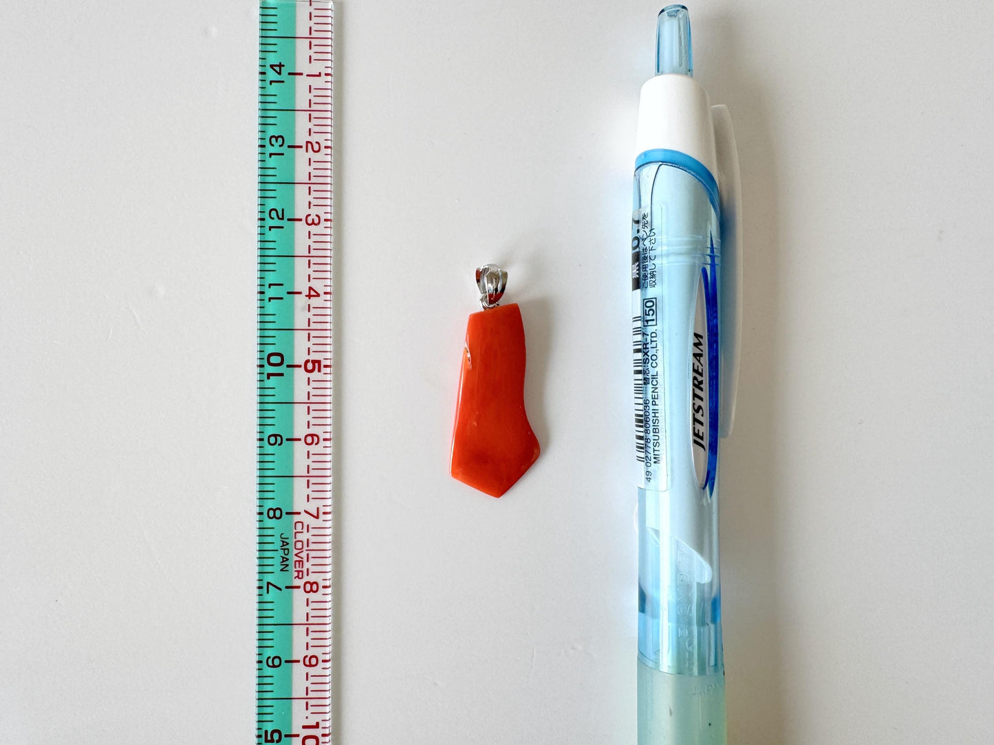 Orange Momo Coral Pendant - Natural Unique Shape Coral Jewelry - German Silver Bail, Genuine Material, 26x12mm