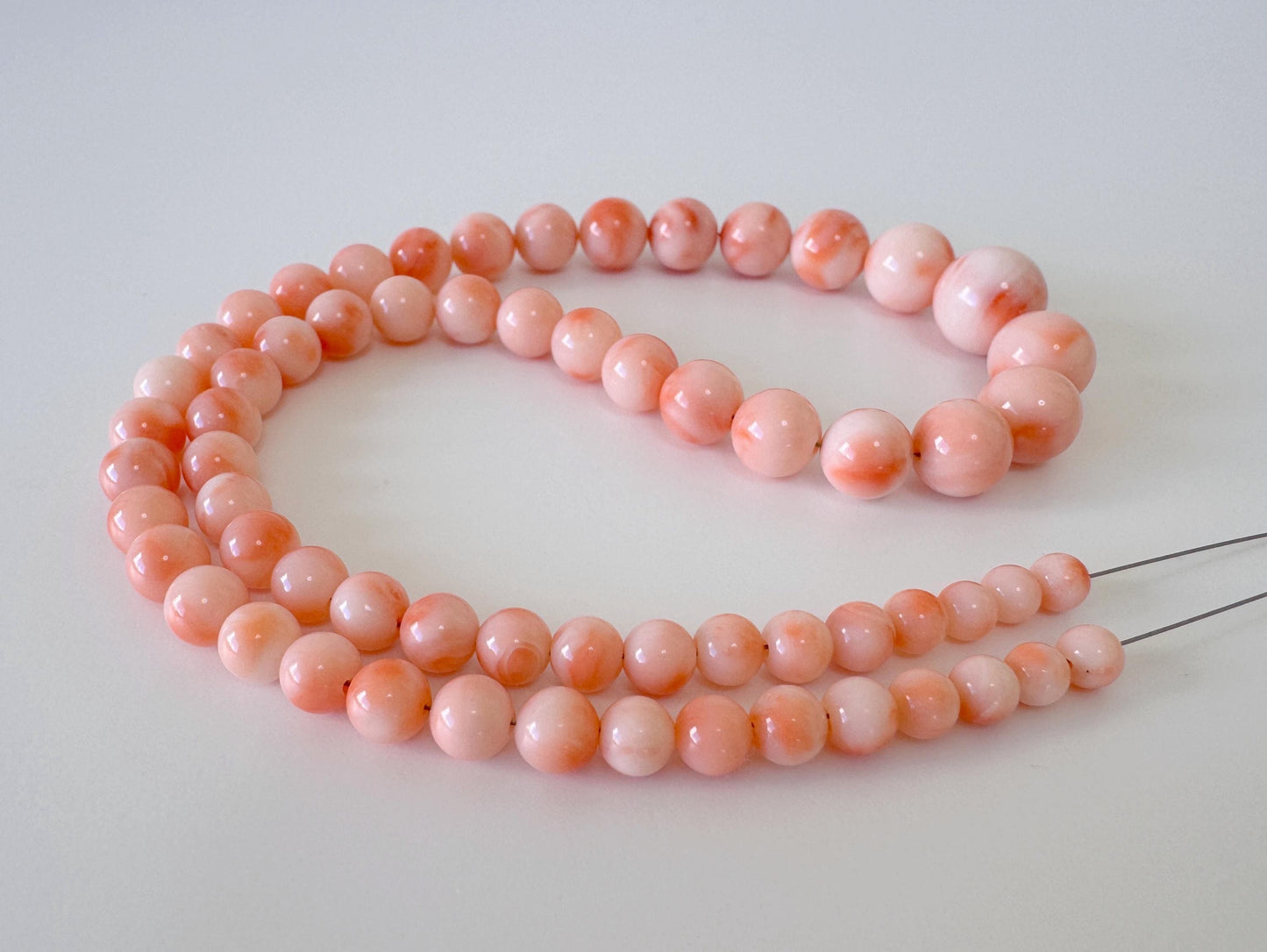 Natural Coral Strand Beads – Genuine Deep Sea Coral Round Beads 4.6-11.3mm, 40cm