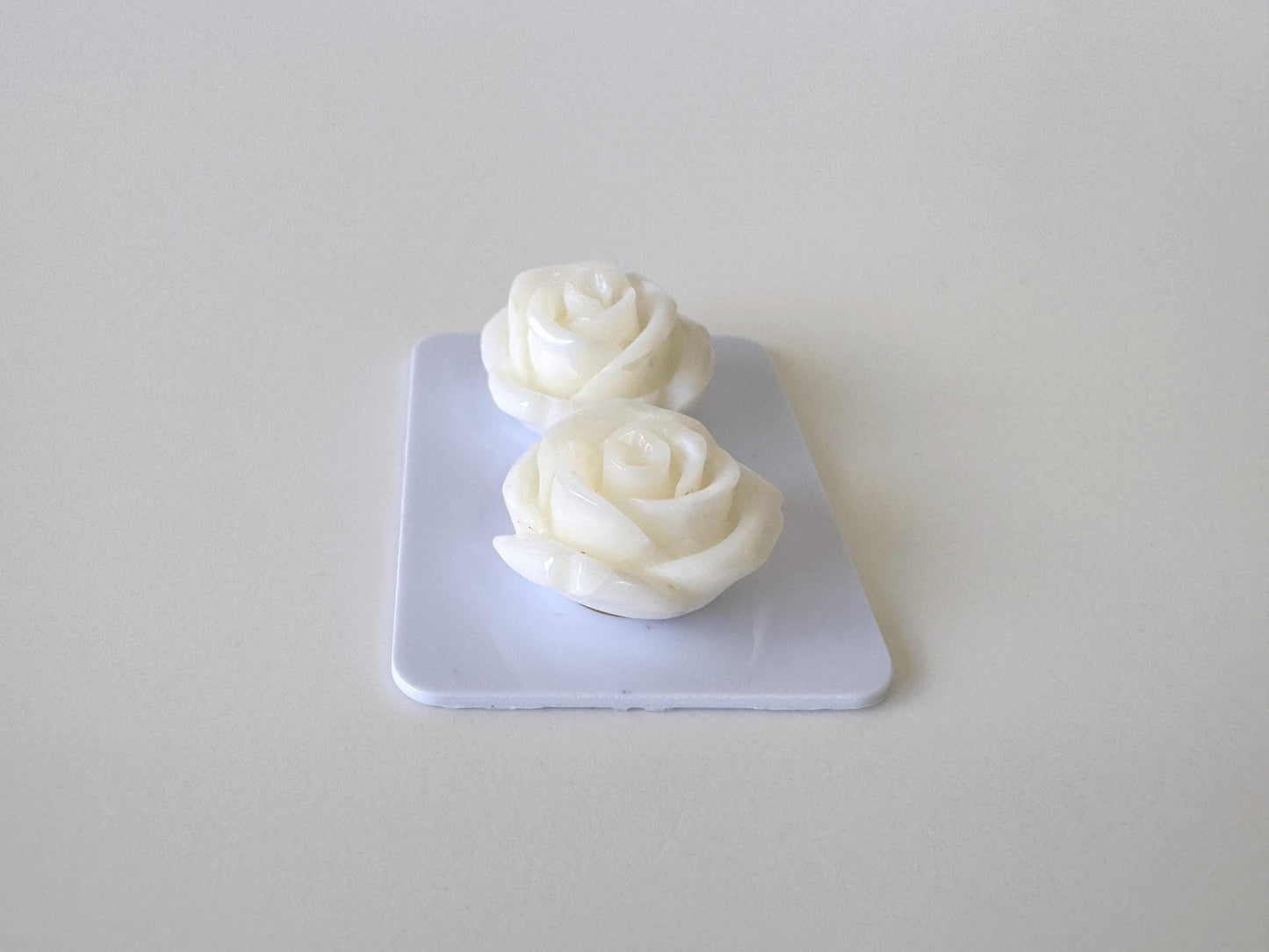 Natural White Coral Rose Loose Pair, 17mm, White Color Rose, Natural Color Coral Rose, Price per Pair, Genuine Precious Coral