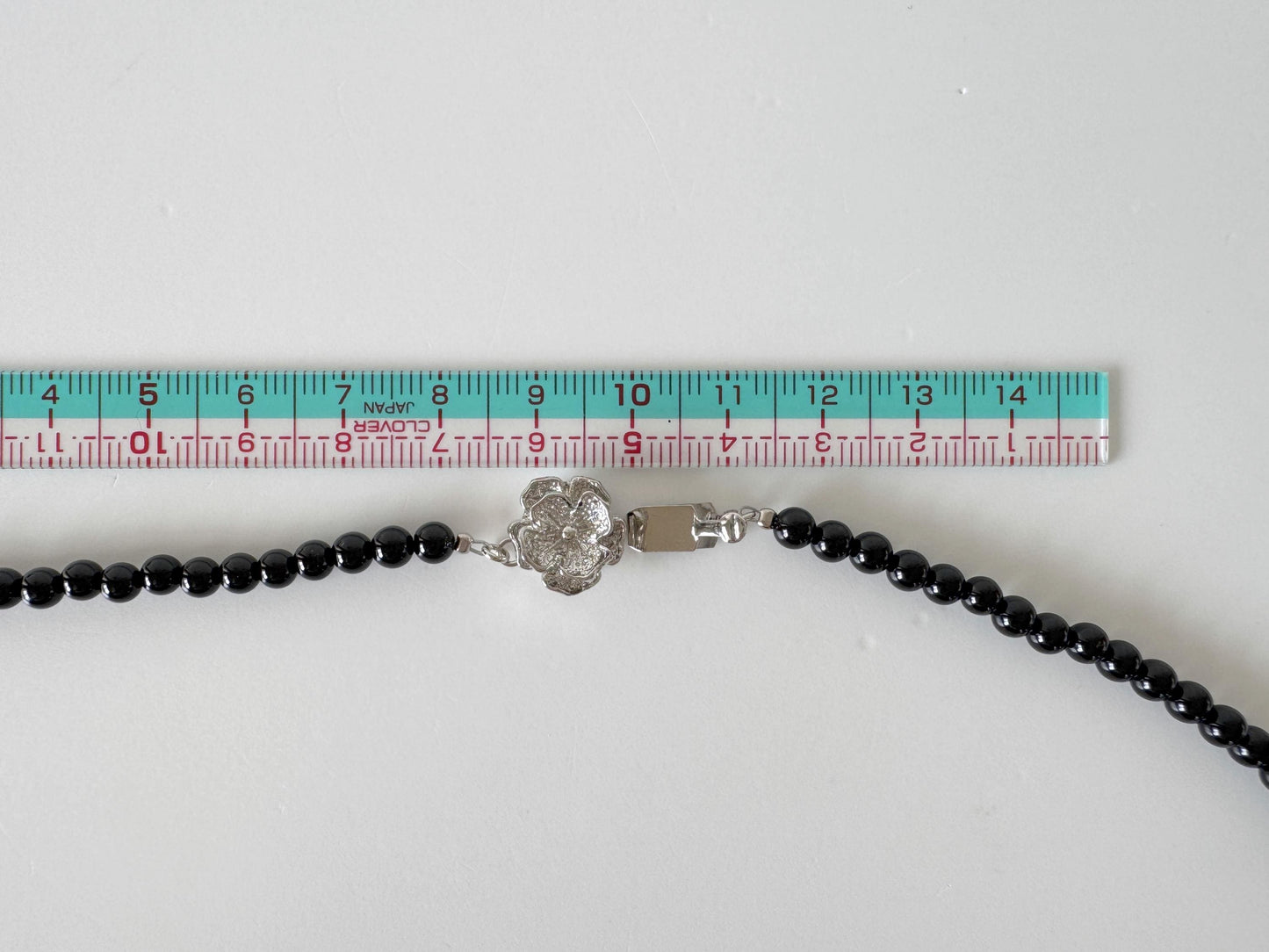 Onyx, Sponge Coral Necklace with Pendant, Silver Clasp