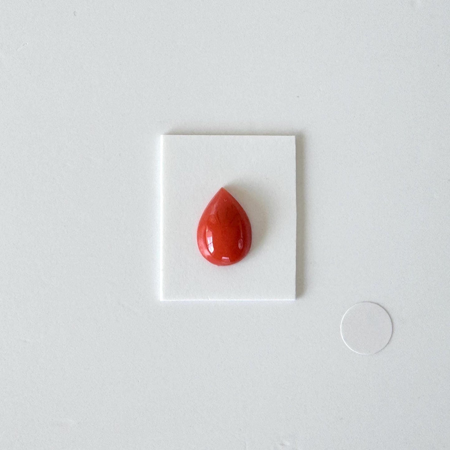 Japanese Red Coral Cabochon | Pear Shape Gemstone | Natural Loose Aka Coral, 11.8X8.3Mm, Drilled Back