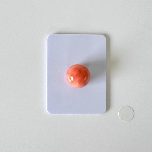 Deep Sea Coral Round Bead: Pink Orange Natural Color - 11.4mm Half-Drilled, Genuine Gemstone for Jewelry Making
