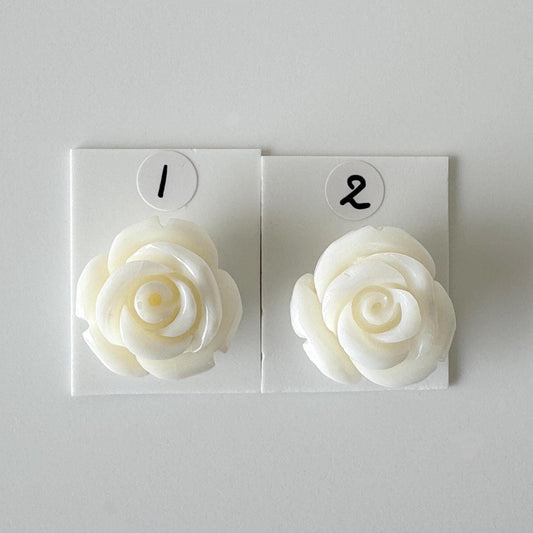 Natural White Coral Rose Loose, 19-20mm, White Color Rose, Natural Color Coral Rose, Price per Piece, Genuine Precious Coral