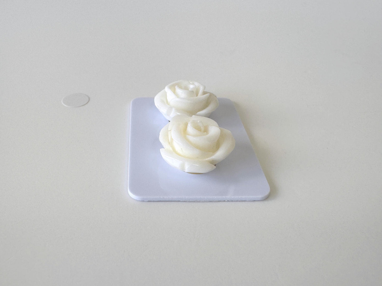 Natural White Coral Rose Loose Pair, 17mm, White Color Rose, Natural Color Coral Rose, Price per Pair, Genuine Precious Coral