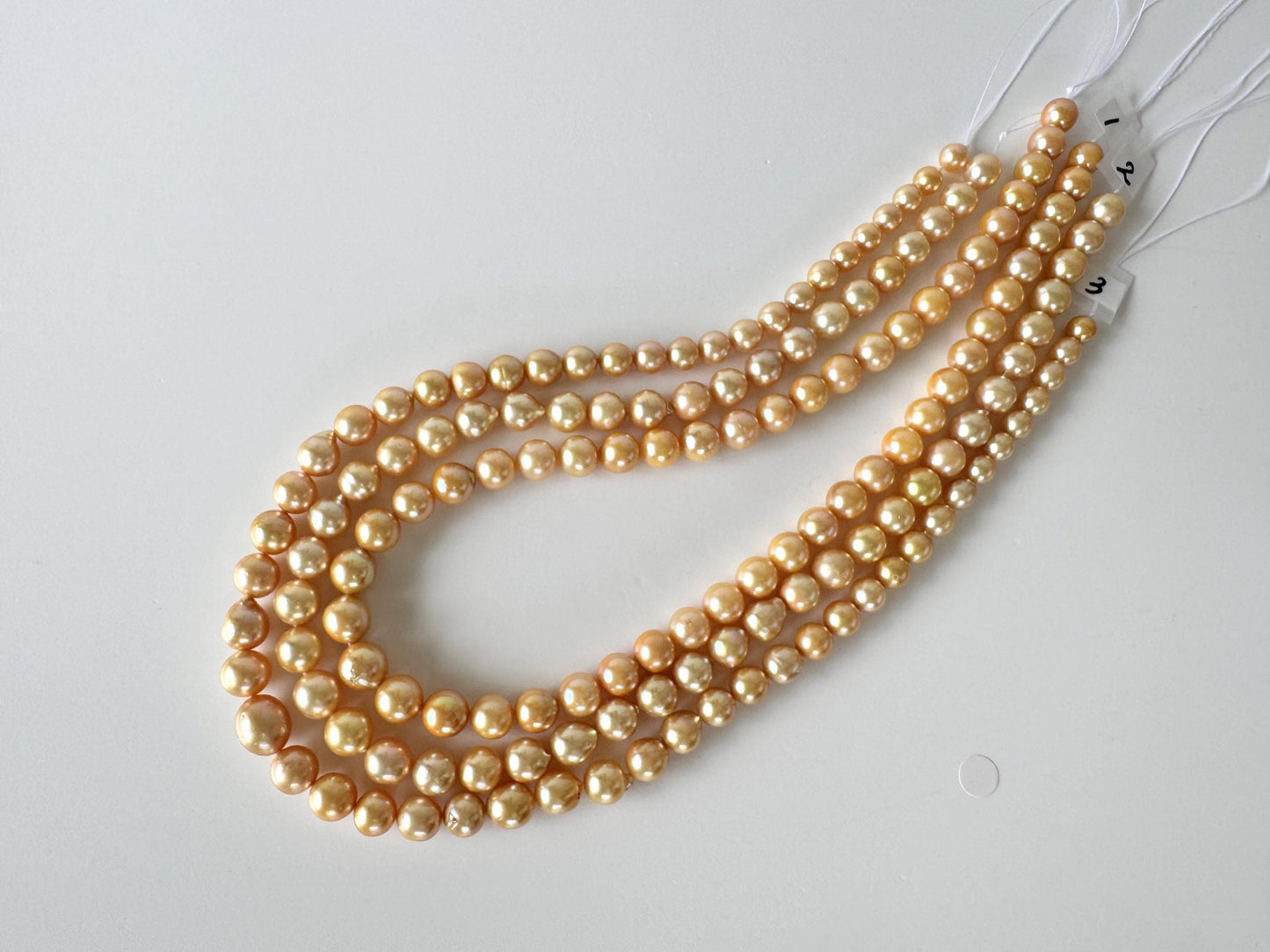 Japanese Akoya Golden Pearl Beads: Approx. 6-9mm Semi-Baroque, Color Treated | Full Strand 42cm, Saltwater Cultured Pearls