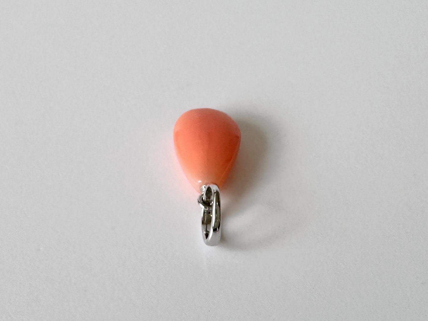 Coral Pendant Pear Shaped Natural Deep Sea Coral: Pink-Orange Tones, Silver Bail (14x8.8mm, Jewelry)