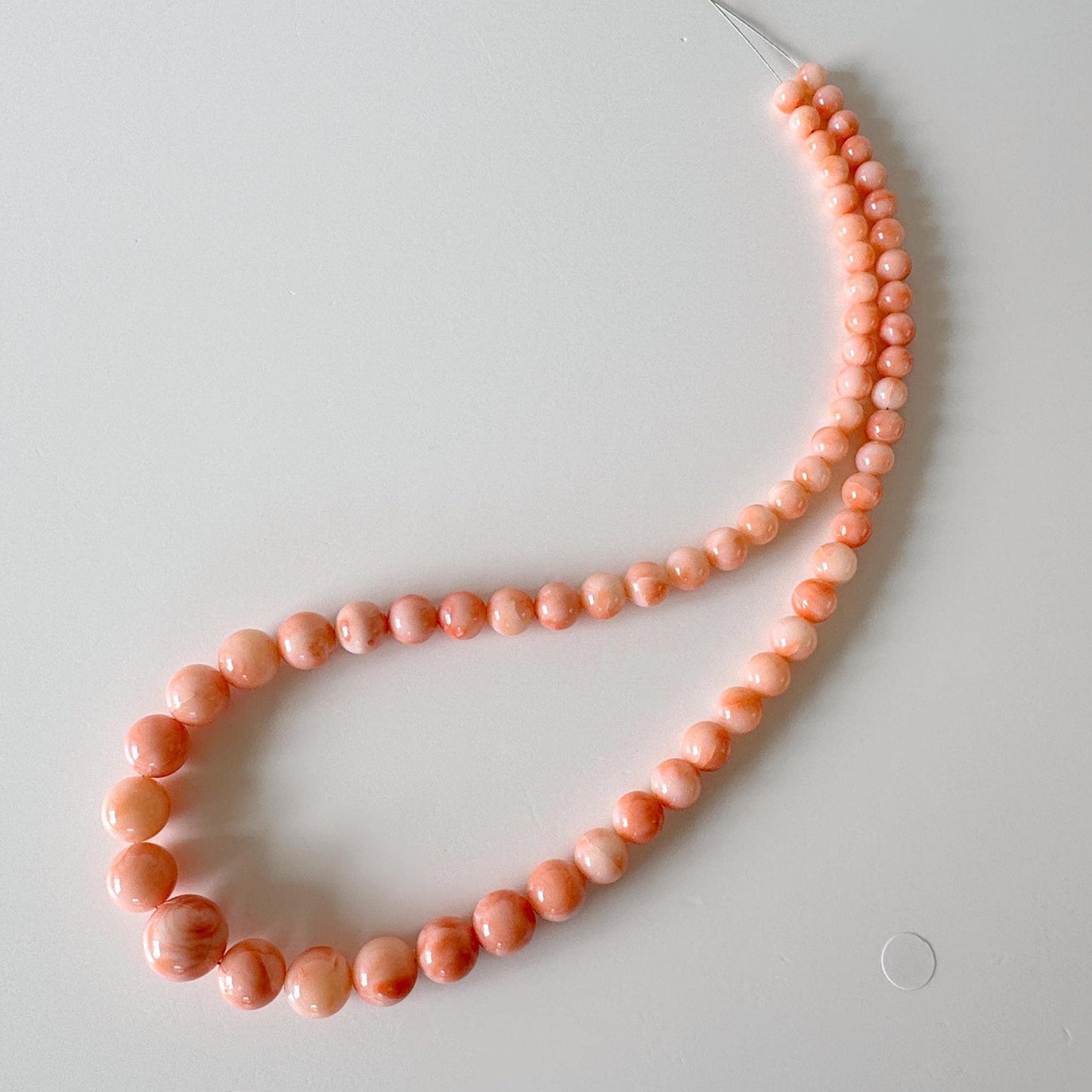 Natural Deep Sea Coral 5-11.7mm Round Beads Strand, Genuine Natural Pink / Orange Color, 42cm, 16.5in, For Jewelry Making