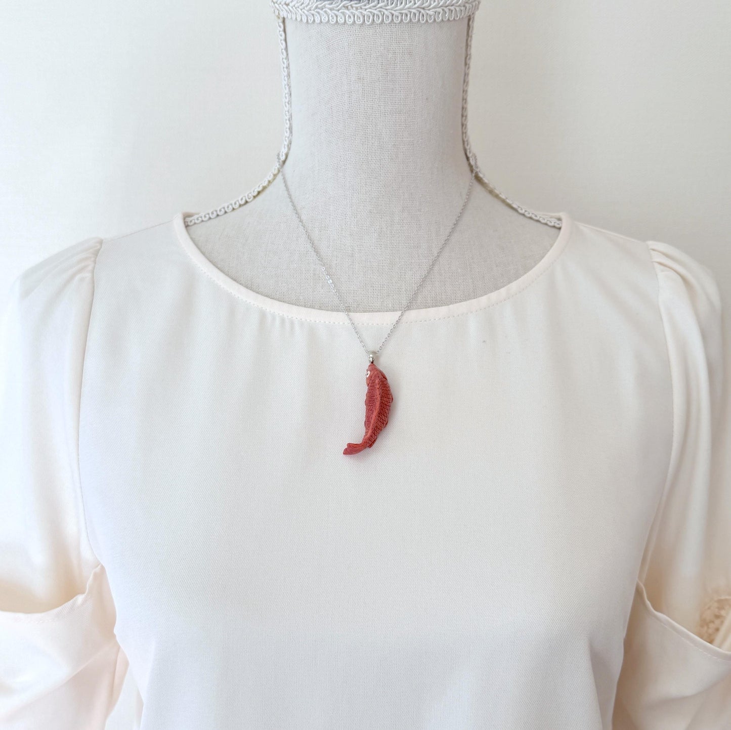 Sponge Coral Carp Pendant: 45-47mm Brass Bail