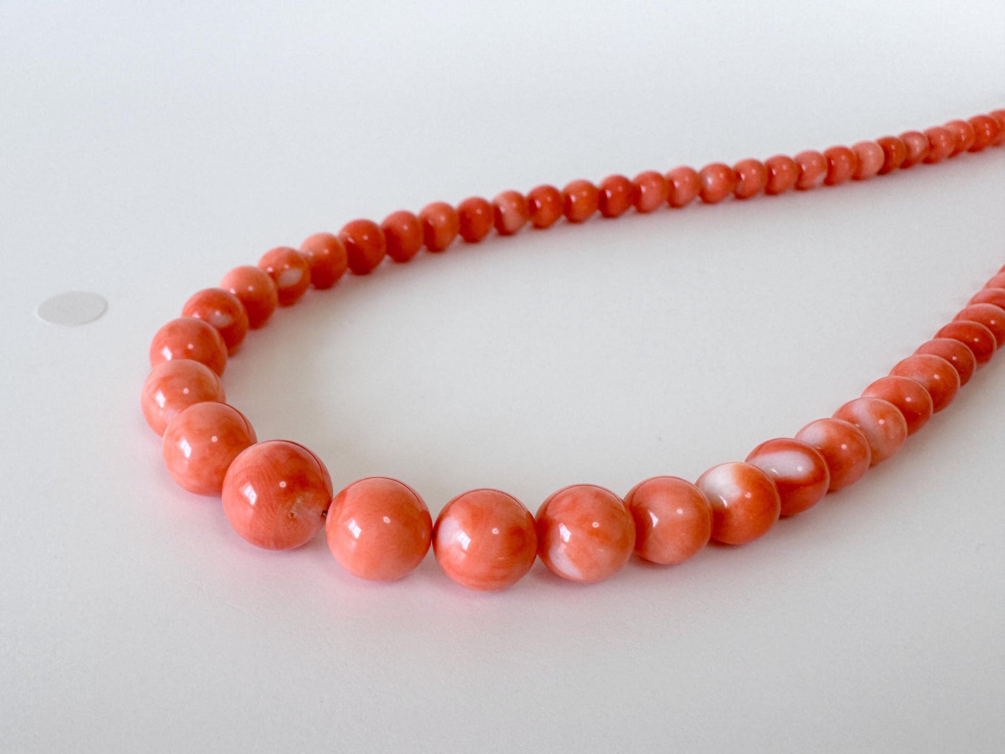 Natural Momo Coral Strand - Orange Round Coral Beads 5-8.9mm, 16 Inch Jewelry Making