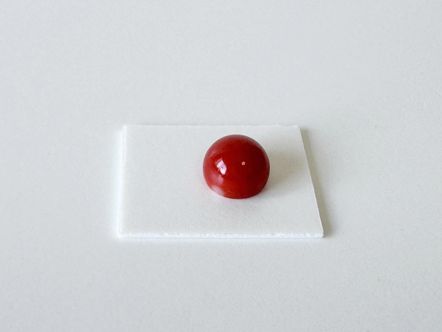 Japanese Red Coral | Aka Round Cabochon Loose | Natural Hue | 8.6Mm Back Hole | Jewelry Making