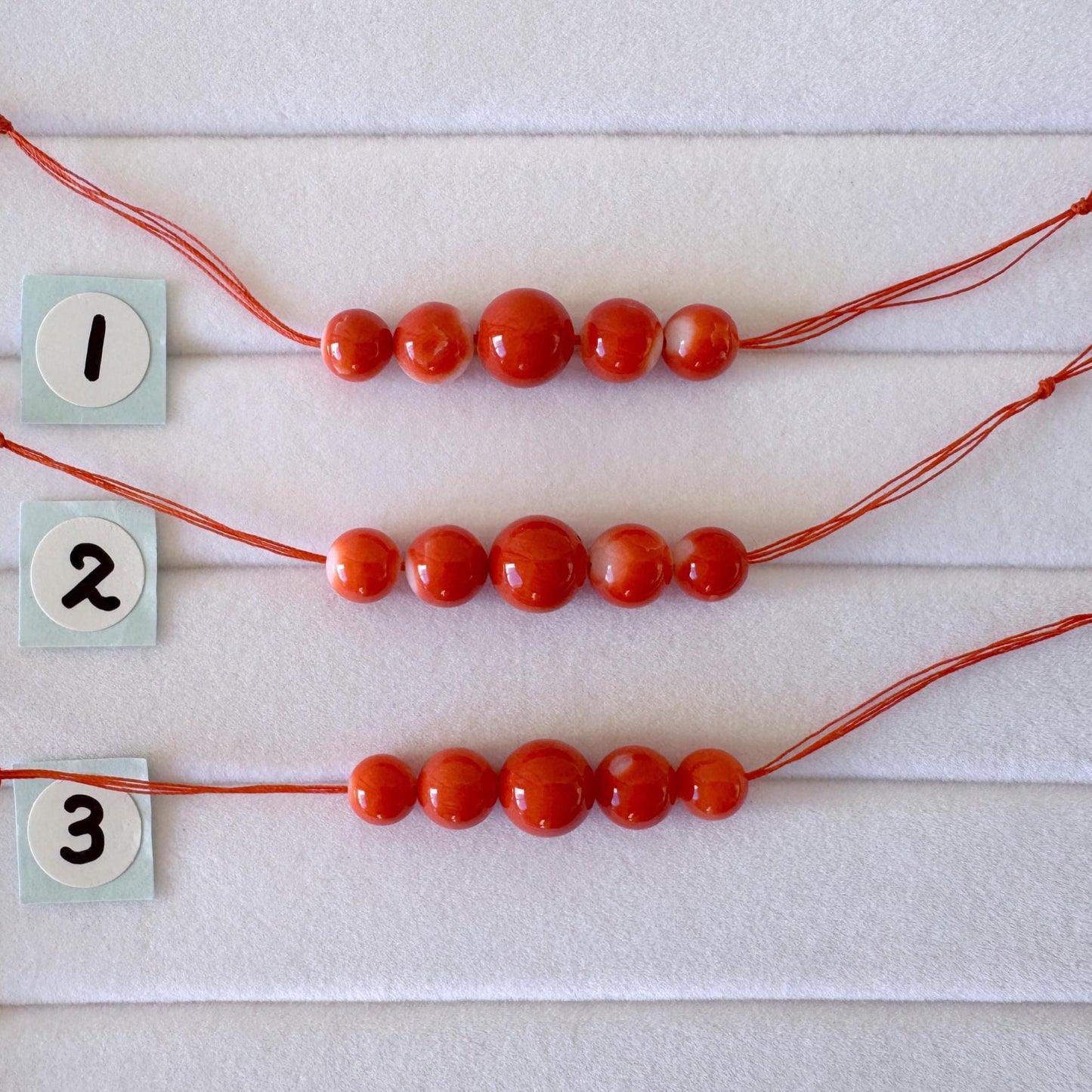 Momo Coral Beads, Orange White (Set of 5, 5-6.7mm)