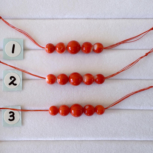Momo Coral Beads, Orange White (Set of 5, 5-6.7mm)