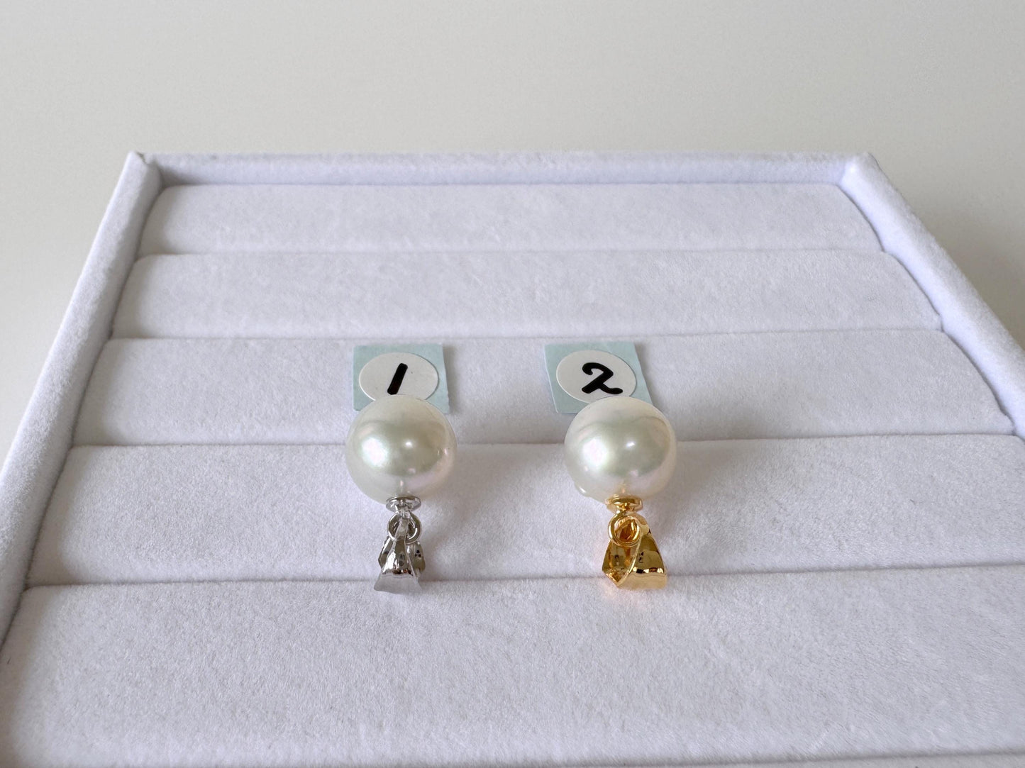 Japanese Natural Light Blue Color Akoya Pearl Pendant, 9.5mm, Silver 925 Bail, Genuine Akoya Pearl, Salt water cultured pearl