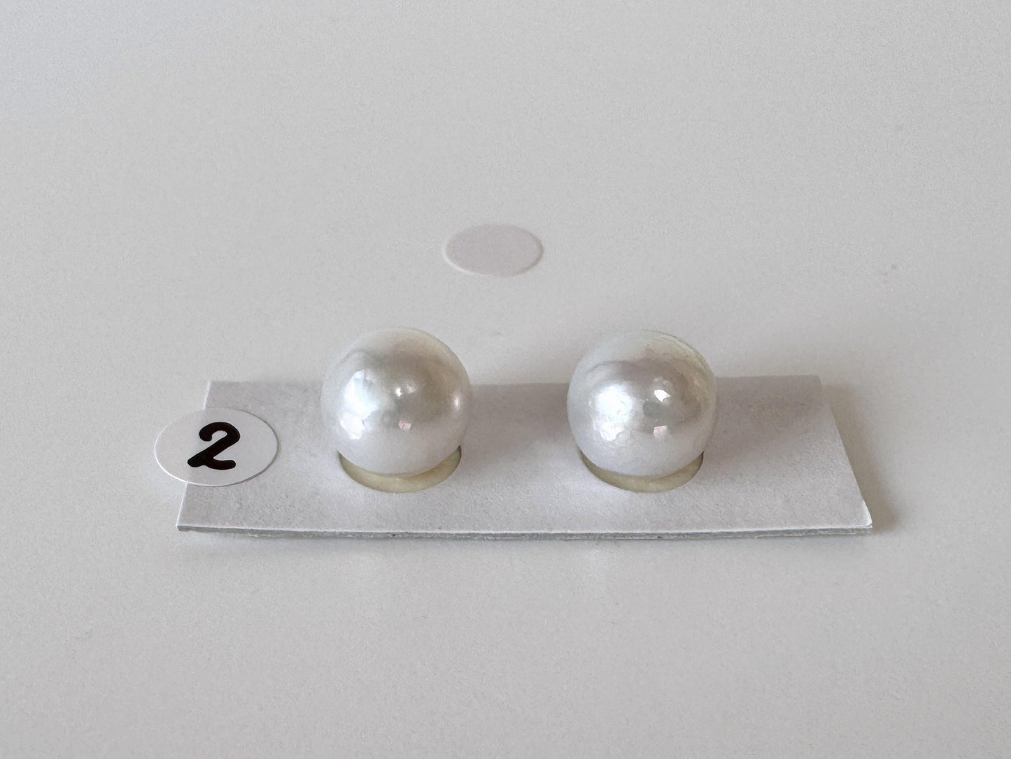 9.5mm Japanese Akoya Pearl Pair: Natural Light Blue Color, Half-Drilled