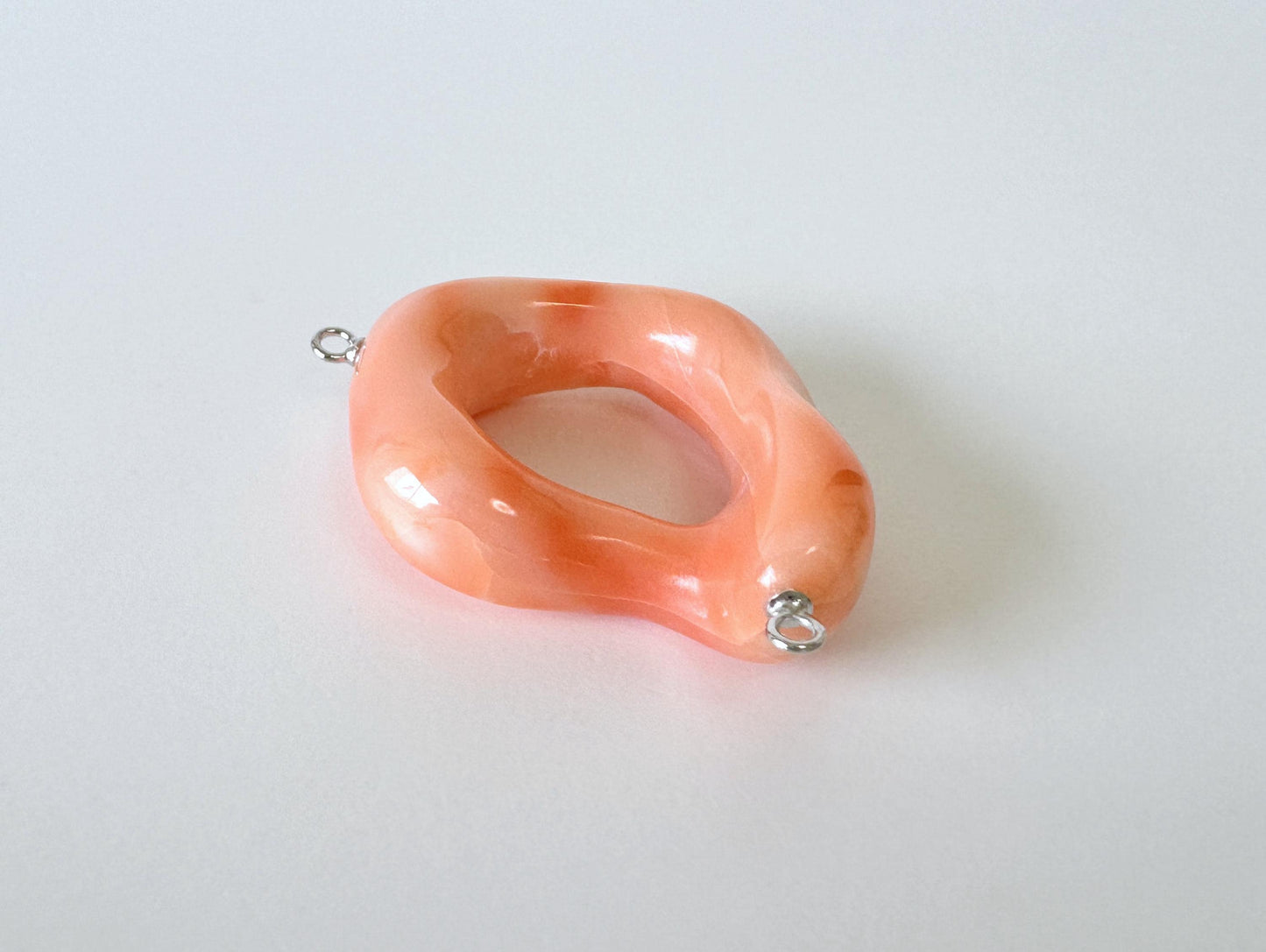 Deep Sea Coral Branch with Up-Eye Pin: Natural Pink Orange  - Unique Shape, Genuine Coral, For Jewelry Making