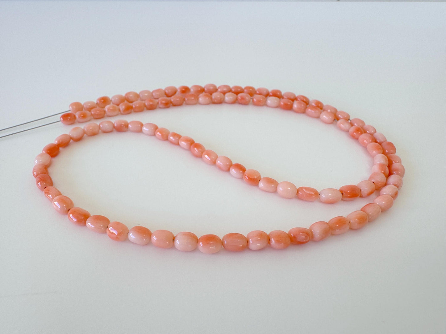 Natural Coral Strand – Deep Sea Coral Pink Orange Rice Shape Beads 3x5mm, 51cm Jewelry Supplies