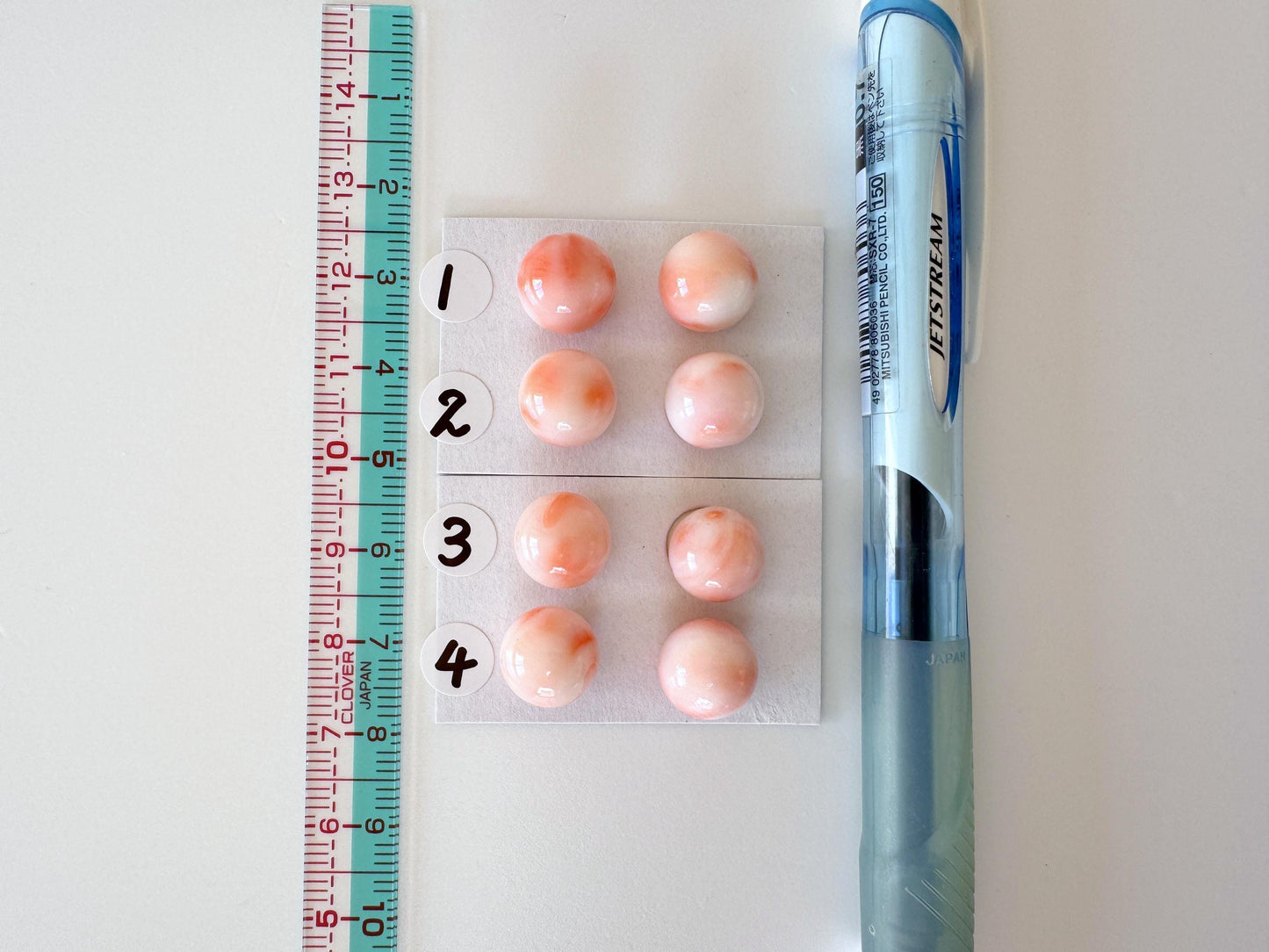 Natural Deep Sea Coral Beads: 10mm Round Full Hole Pair