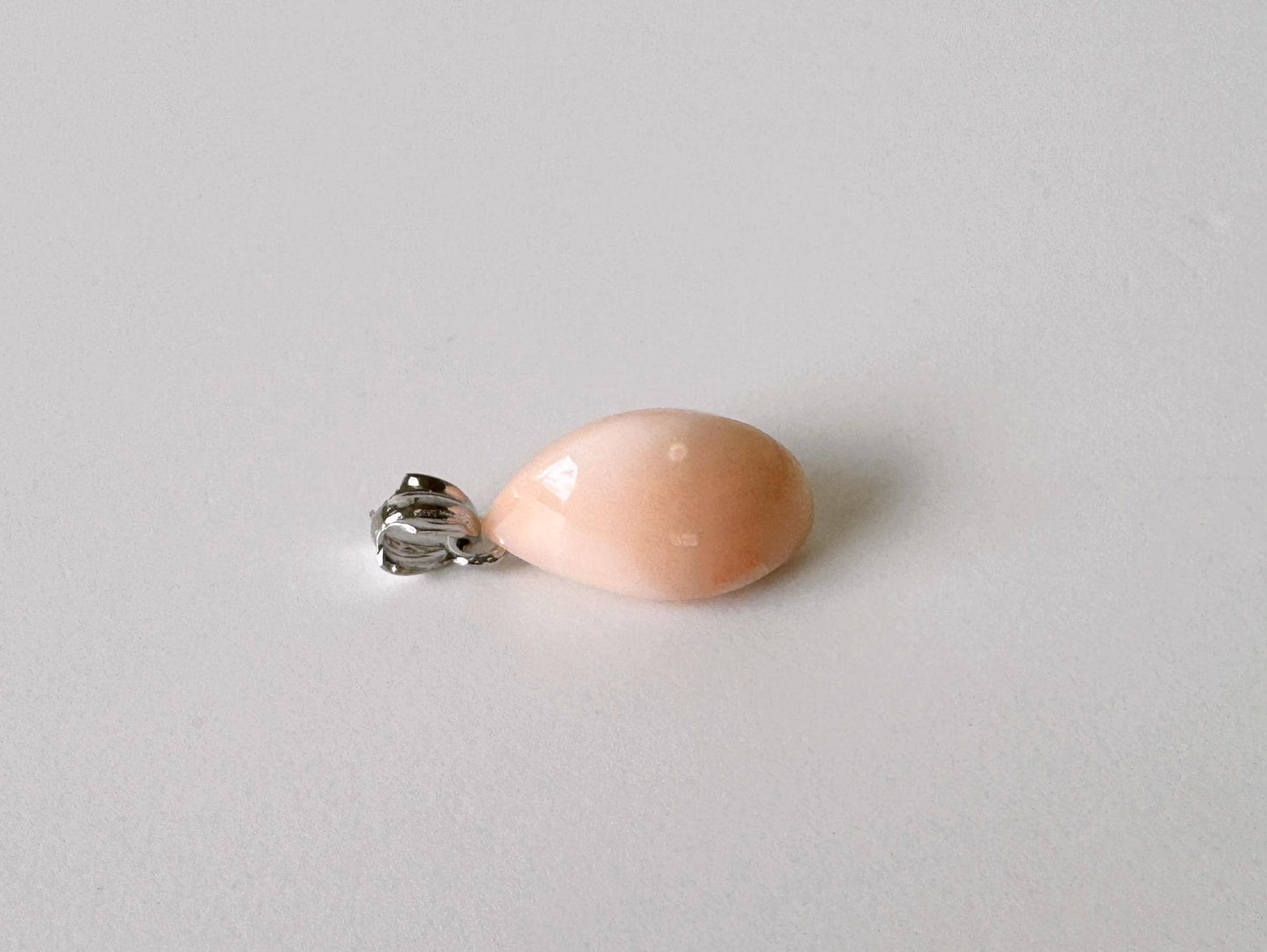 Coral Pendant Unique Shaped Natural Deep Sea Coral: Pink / Angel Skin Tones, German Silver  (Nickel Silver) Bail (15.7x9.4mm, Jewelry)