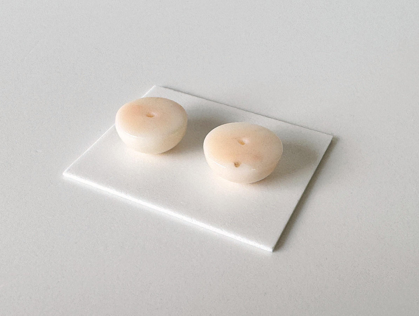 Deep Sea Coral Pink Round Cabochon: Natural Pale Pink Gemstone Pair, Half-Drilled (11.5-11.9mm, Jewelry Supplies)