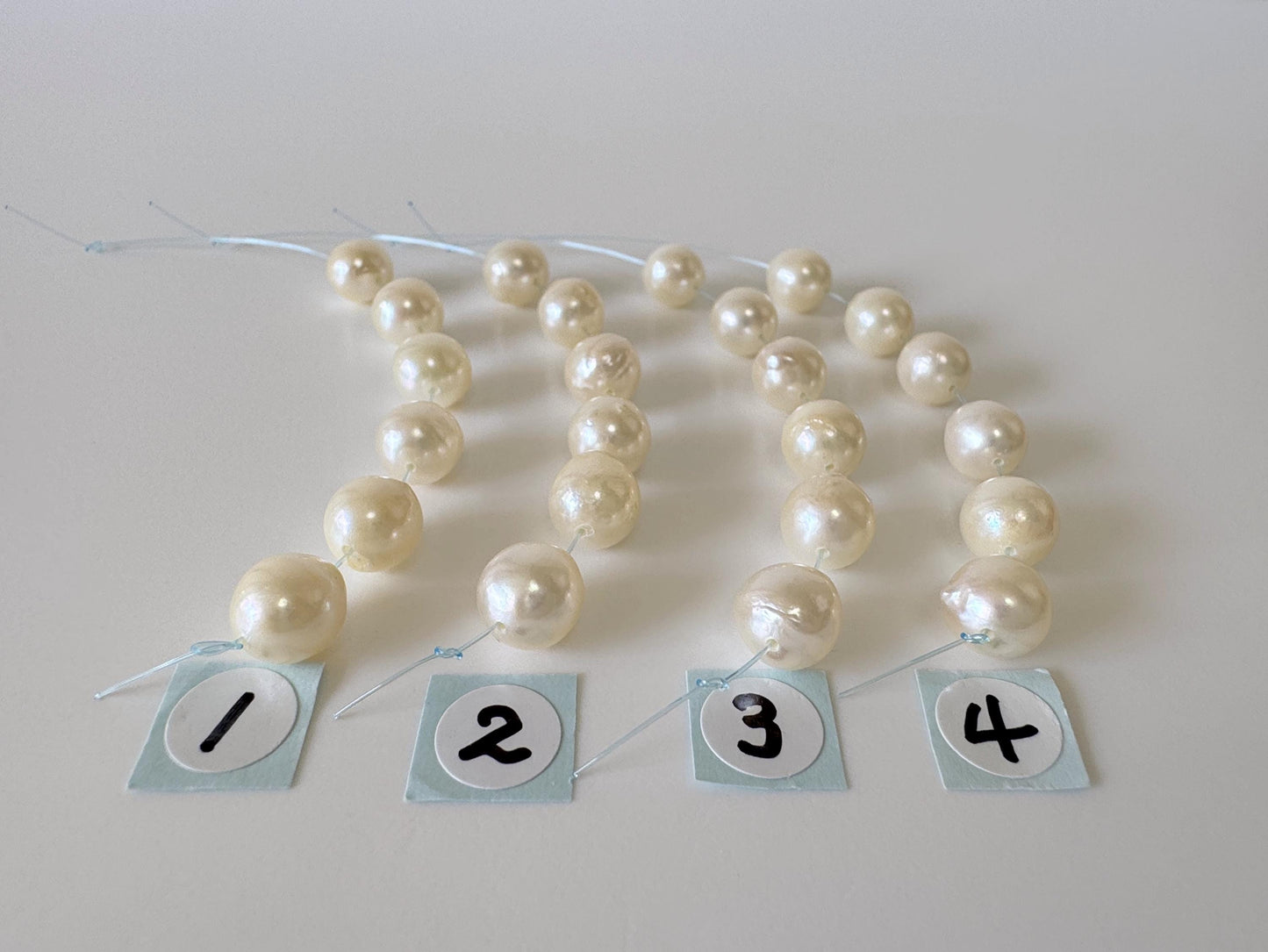 Japanese Cream White/Off-white Akoya Pearl Beads, 7-7.5mm, Mini Strand, Short Strand, 6 Pieces, Genuine Akoya Pearl, Cultured in Sea Water