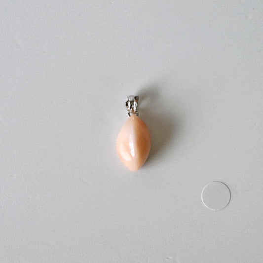 Coral Pendant Unique Shaped Natural Deep Sea Coral: Pink / Angel Skin Tones, German Silver  (Nickel Silver) Bail (15.7x9.4mm, Jewelry)