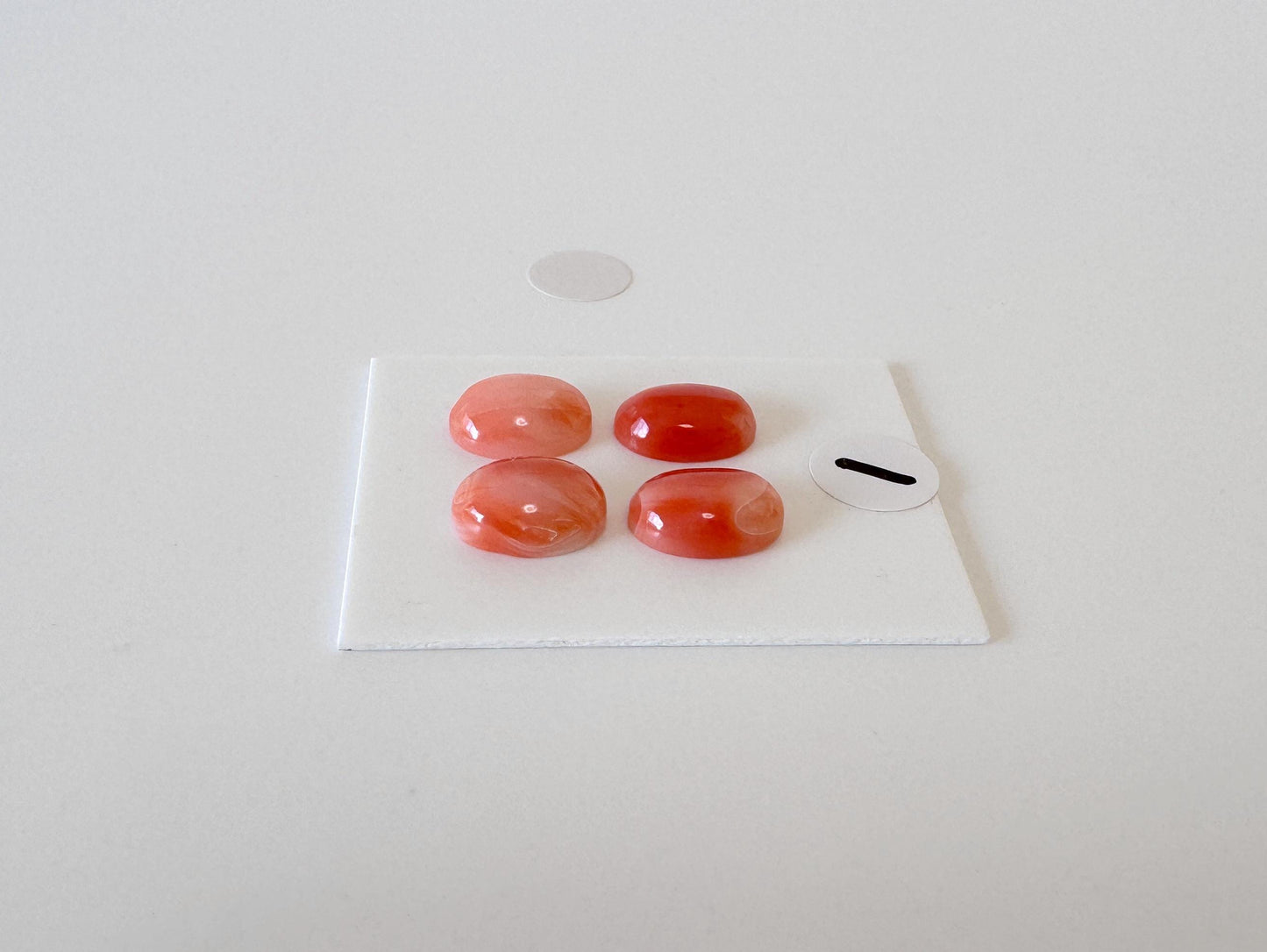 Deep Sea Coral Cabochons: Natural Orange/Pink Oval Gemstones, 9x7mm (4 pcs), Value Priced for Reason