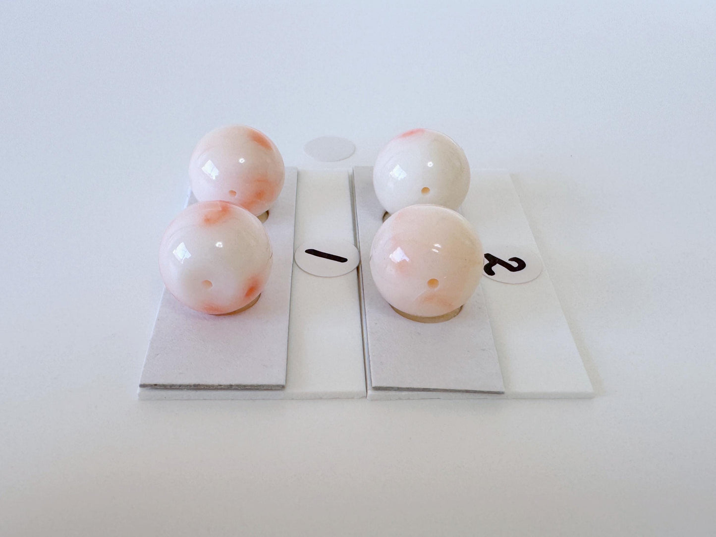 Deep Sea Coral Beads - Natural Round Coral Bead Pair 12mm for Jewelry Craft, Full Hole