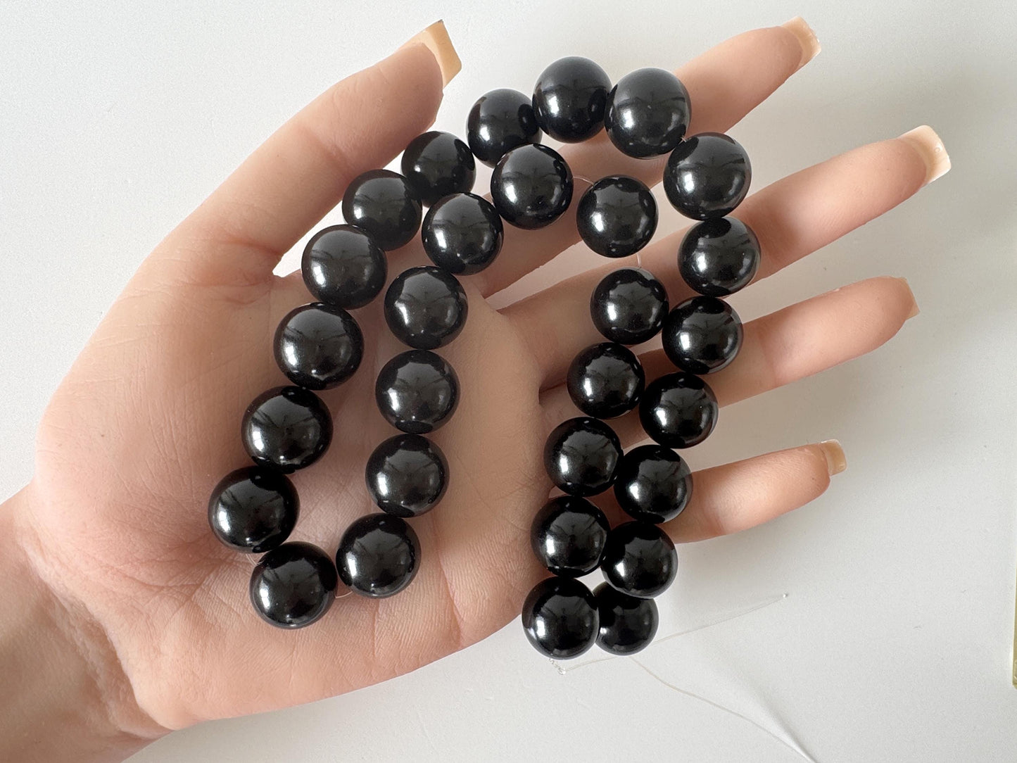 Natural Black Jet 14mm Round Beads strands, 15.7inches, 40cm For jewelry making, price per strand