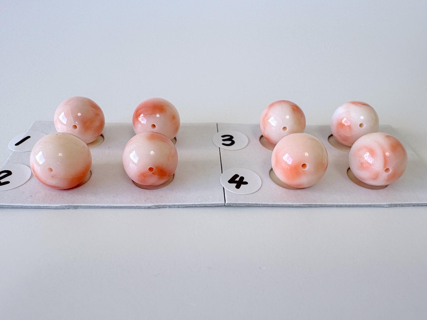 10-10.5mm Full Hole Natural Deep Sea Coral round loose, for earring sets or pendant, For Jewelry making, price per pair,  Natural Color