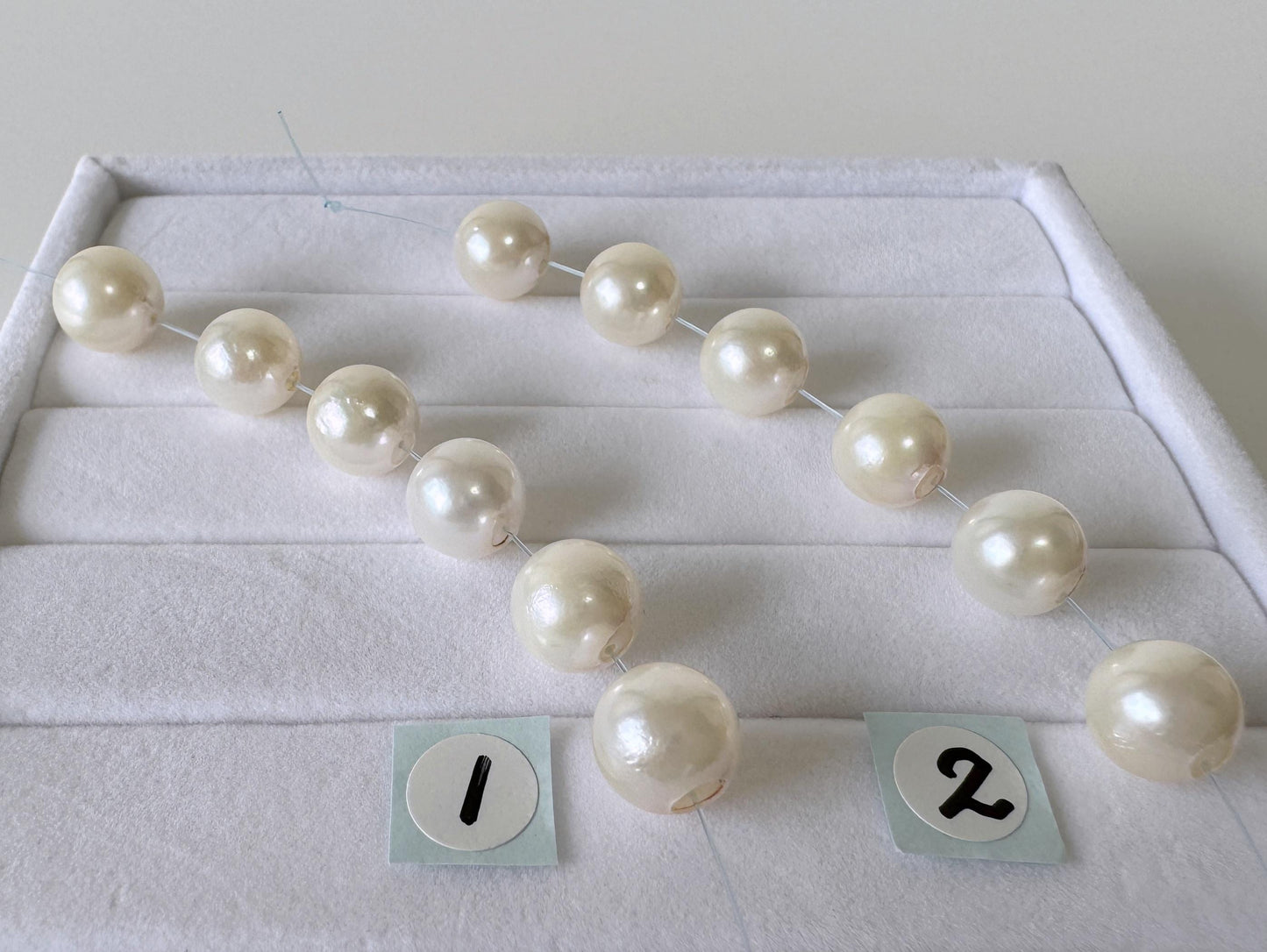 DEFECTS – Japanese Akoya Pearl Beads: Cultured White Saltwater Pearls, Mini Strand (8.5-8.8mm, Near-Round, 6 Pieces), Value Priced