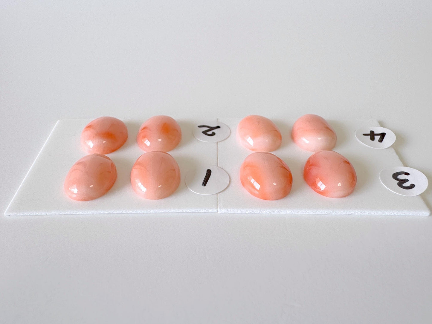 11x9mm Natural Deep Sea Coral Oval Cabochon, Natural Pink Color Coral, Price per Pair, For Jewelry Making, Natural Color, Genuine Coral