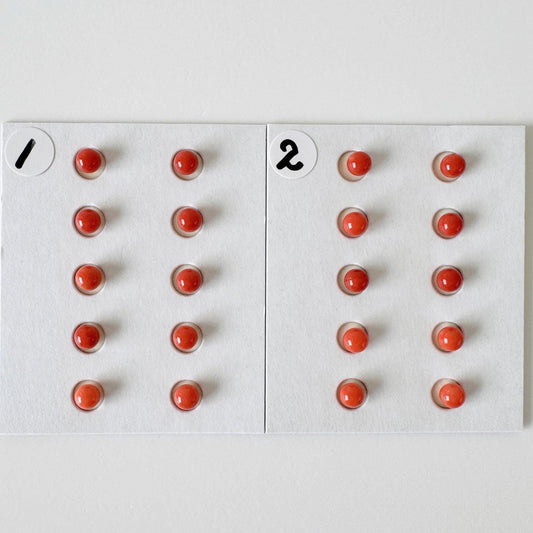 Mediterranean Red Coral Round Loose: Natural Gemstone Beads for Jewelry Making (3.7-4mm, Half-Drilled Hole, Set of 10)