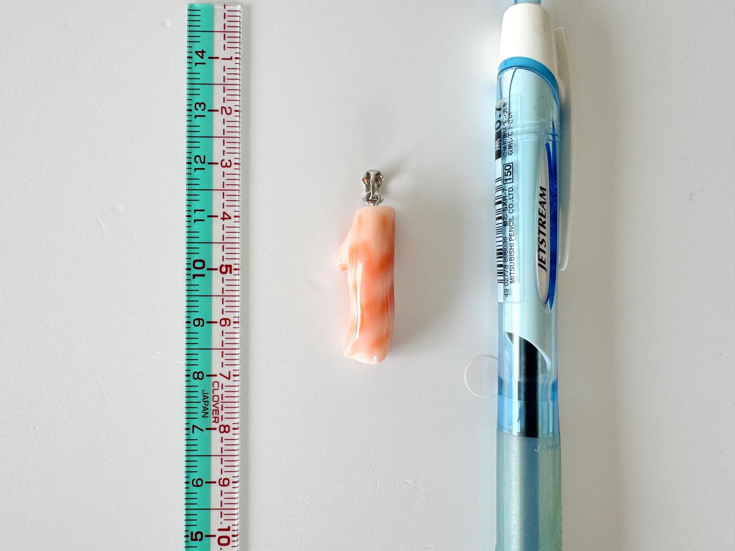 Coral Branch Pendant Natural, Pink Orange  Deep Sea Coral (27mm Length, Rhodium-Plated Silver Bail, Real Organic Jewelry)
