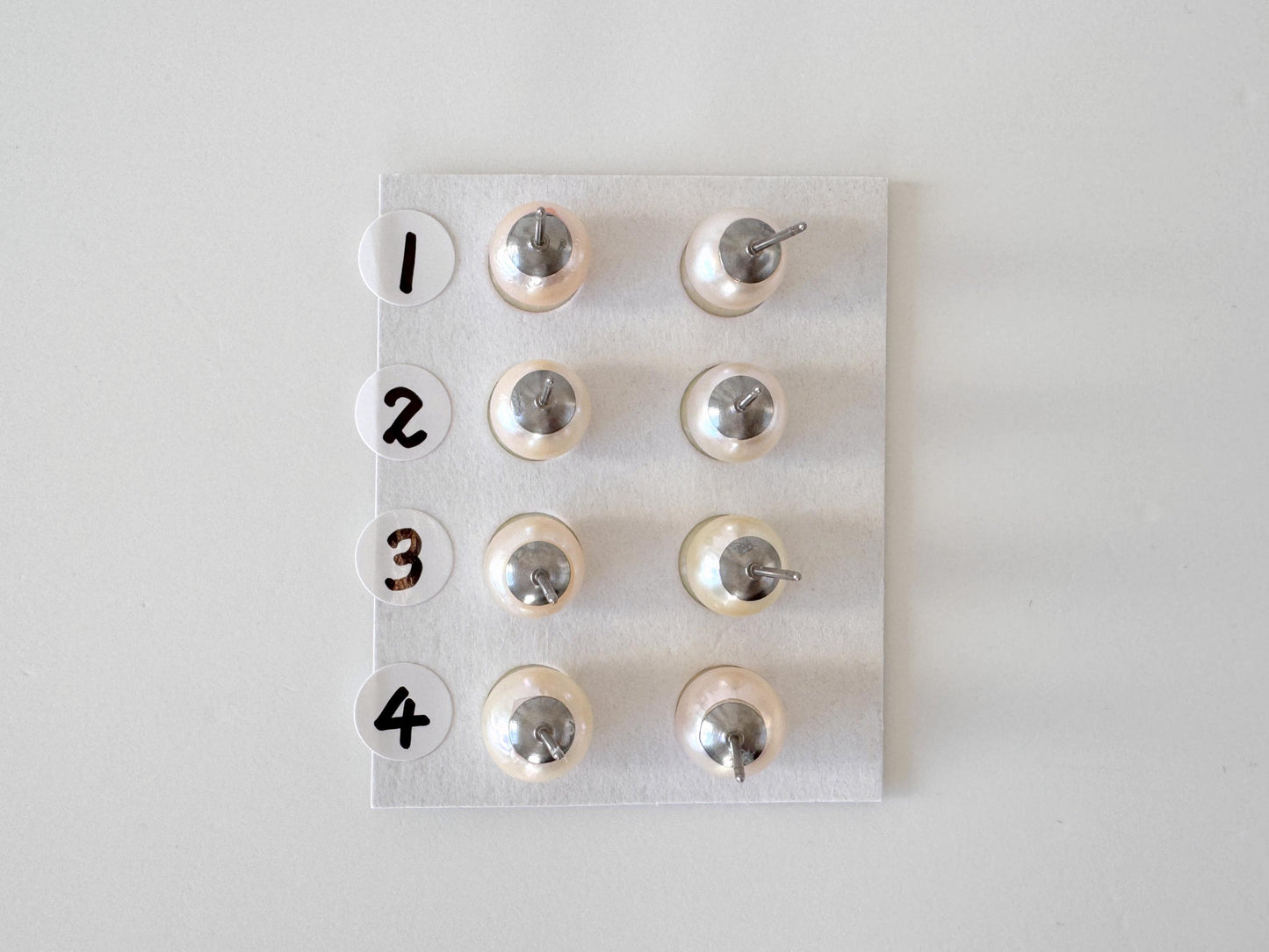 Akoya Pearl Stud Earrings Cream White, 8mm up Genuine Japanese Saltwater Pearls (Titanium Post, Flat Bottom, Value-Priced)