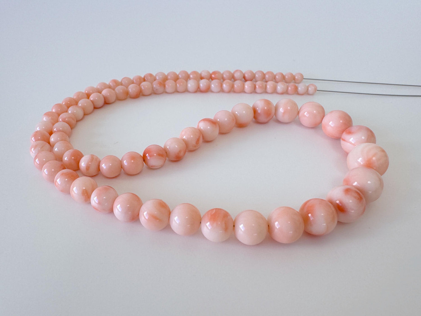 Natural Coral Beads – Deep Sea Coral Bead Strand, Pink Orange, 3.8-9.5mm Round, 42cm Jewelry Supplies