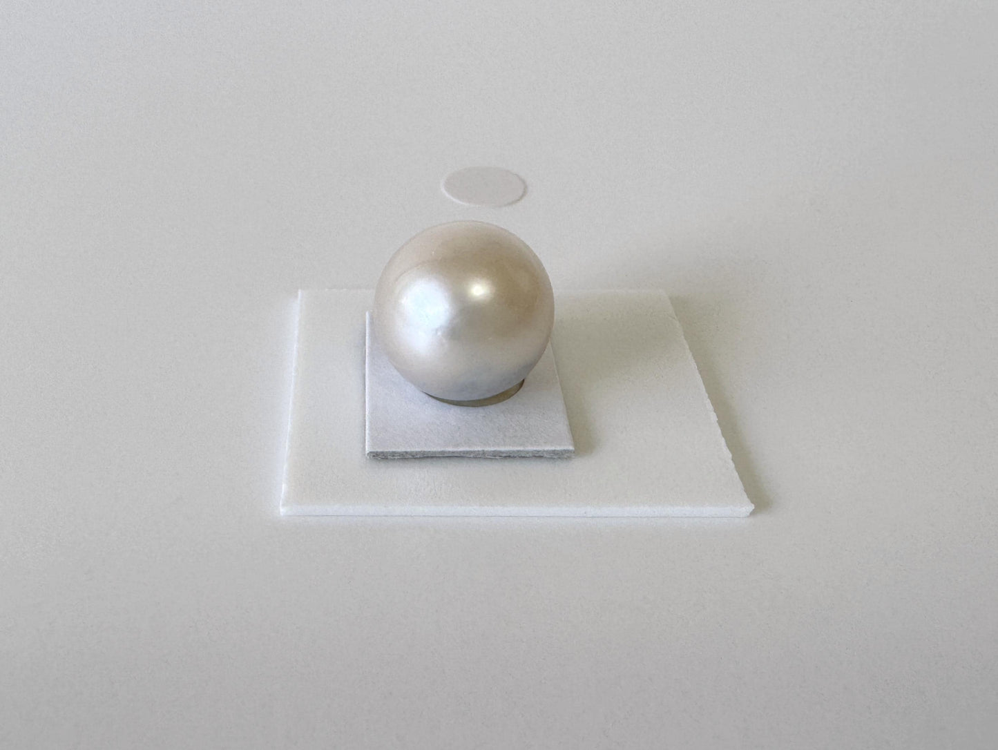 South sea pearl 12.4mm, Natural White/Slightly light blue Color, Half-Drilled Round/Slightly loose, unused vintage, Salt water pearl