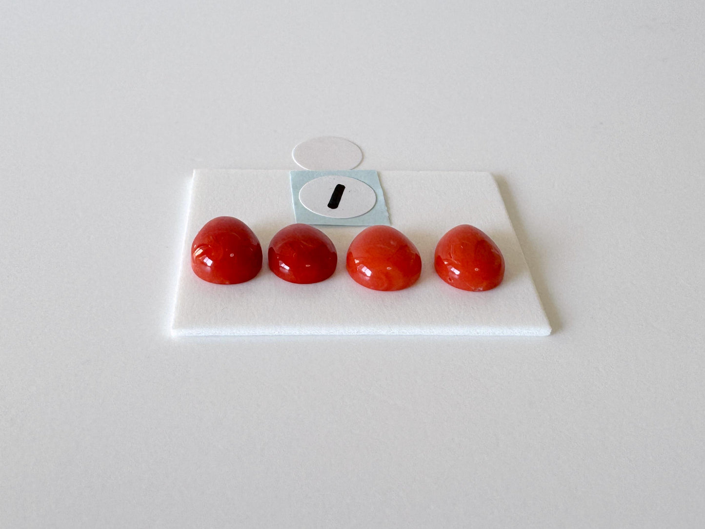 Value-priced, Natural red Mediterranean coral loose Pear shape cabochon for a set of 4pcs, For jewelry making, Natural color