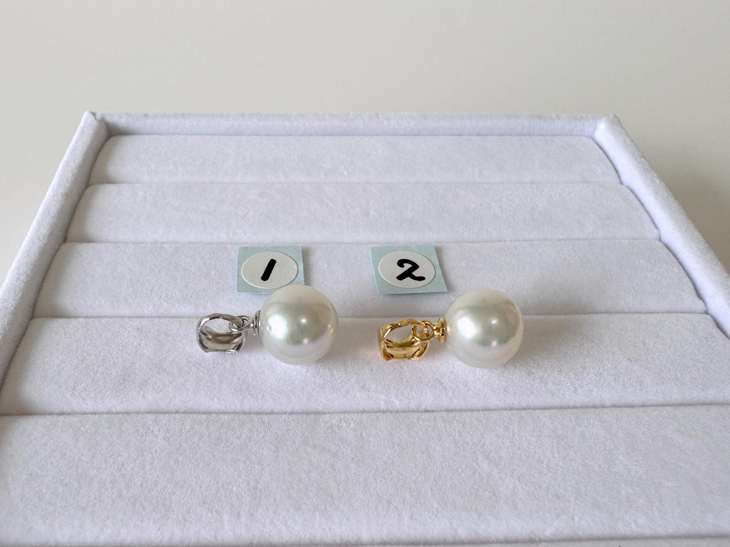 Japanese Natural Light Blue Color Akoya Pearl Pendant, 9.5mm, Silver 925 Bail, Genuine Akoya Pearl, Salt water cultured pearl