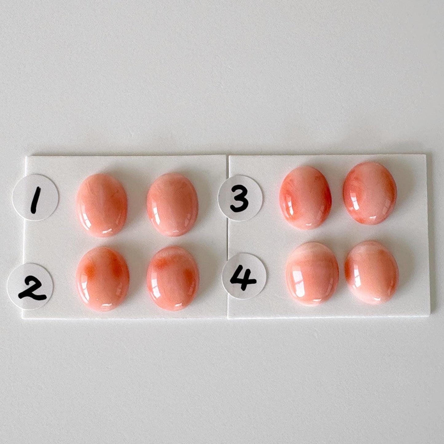 11x9mm Natural Deep Sea Coral Oval Cabochon, Natural Pink Color Coral, Price per Pair, For Jewelry Making, Natural Color, Genuine Coral