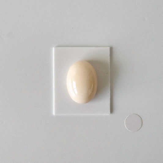 Deep Sea Coral Oval Cabochon: White/Pale Light Pink Natural Color - Genuine Gemstone, 18.7x13.4mm, For Jewelry Crafting
