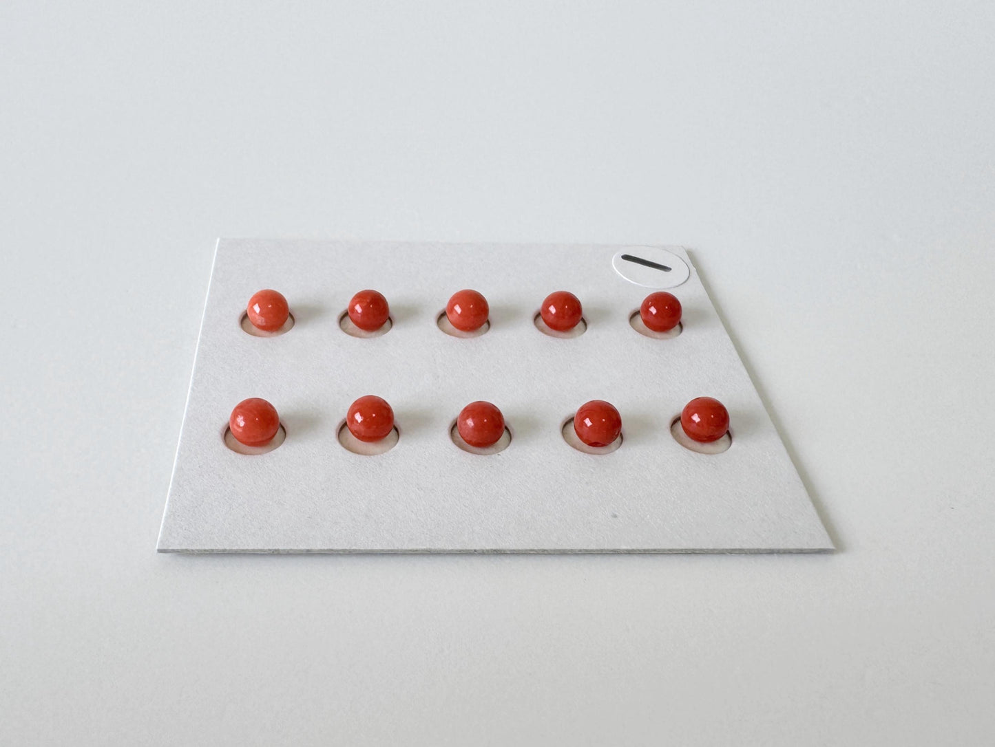 Mediterranean Red Coral Round Loose: Natural Gemstone Beads for Jewelry Making (3.7-4mm, Half-Drilled Hole, Set of 10)