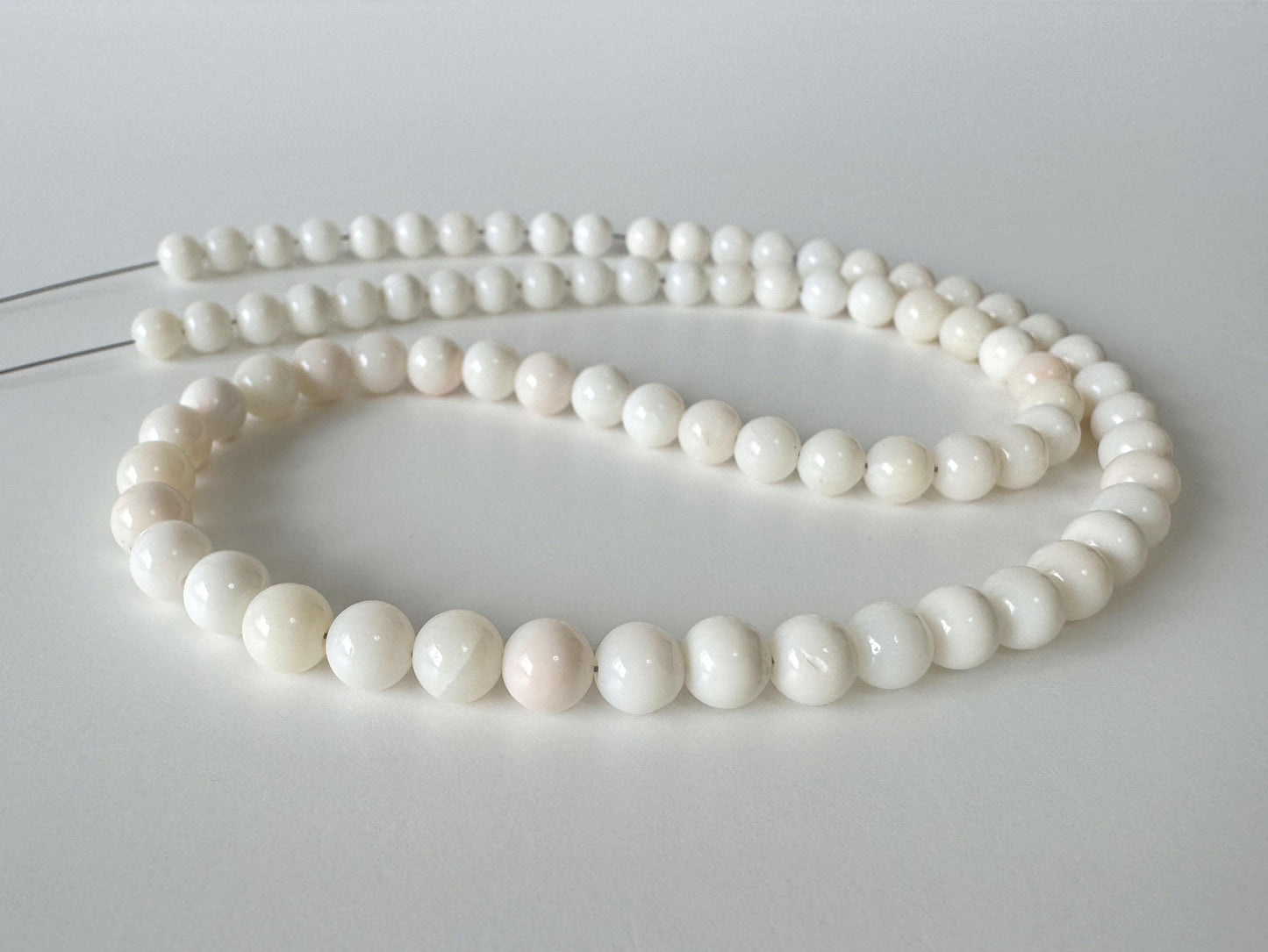 Natural Coral Strand Round Beads: White Coral, 5-6mm, 42cm Length | Genuine, Craft Supplies, Jewelry Making