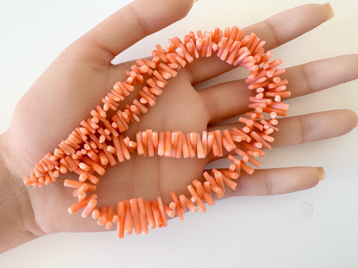 Natural Coral Strands | Small Coral Branches 50cm – Authentic Pink Orange Deep Sea Coral Beads, Per Strand