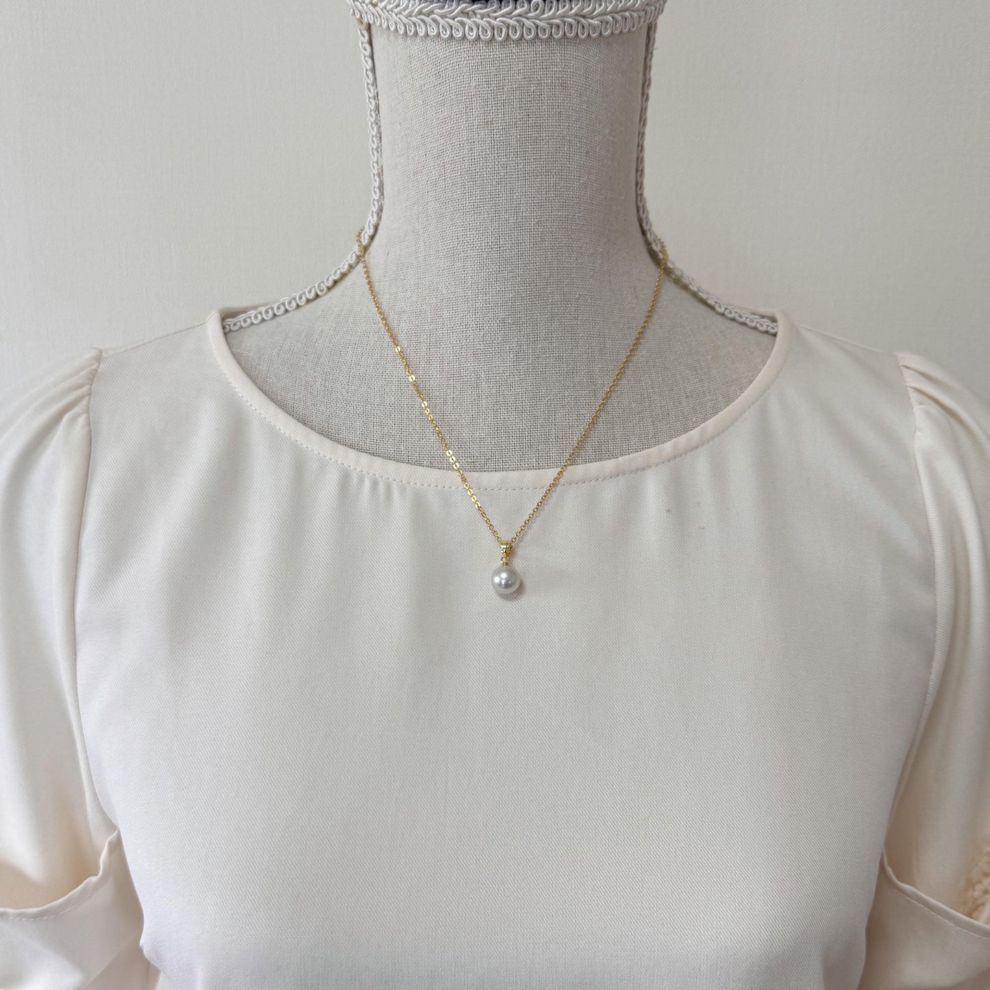 Japanese Natural Light Blue Color Akoya Pearl Pendant, 9.5mm, Silver 925 Bail, Genuine Akoya Pearl, Salt water cultured pearl