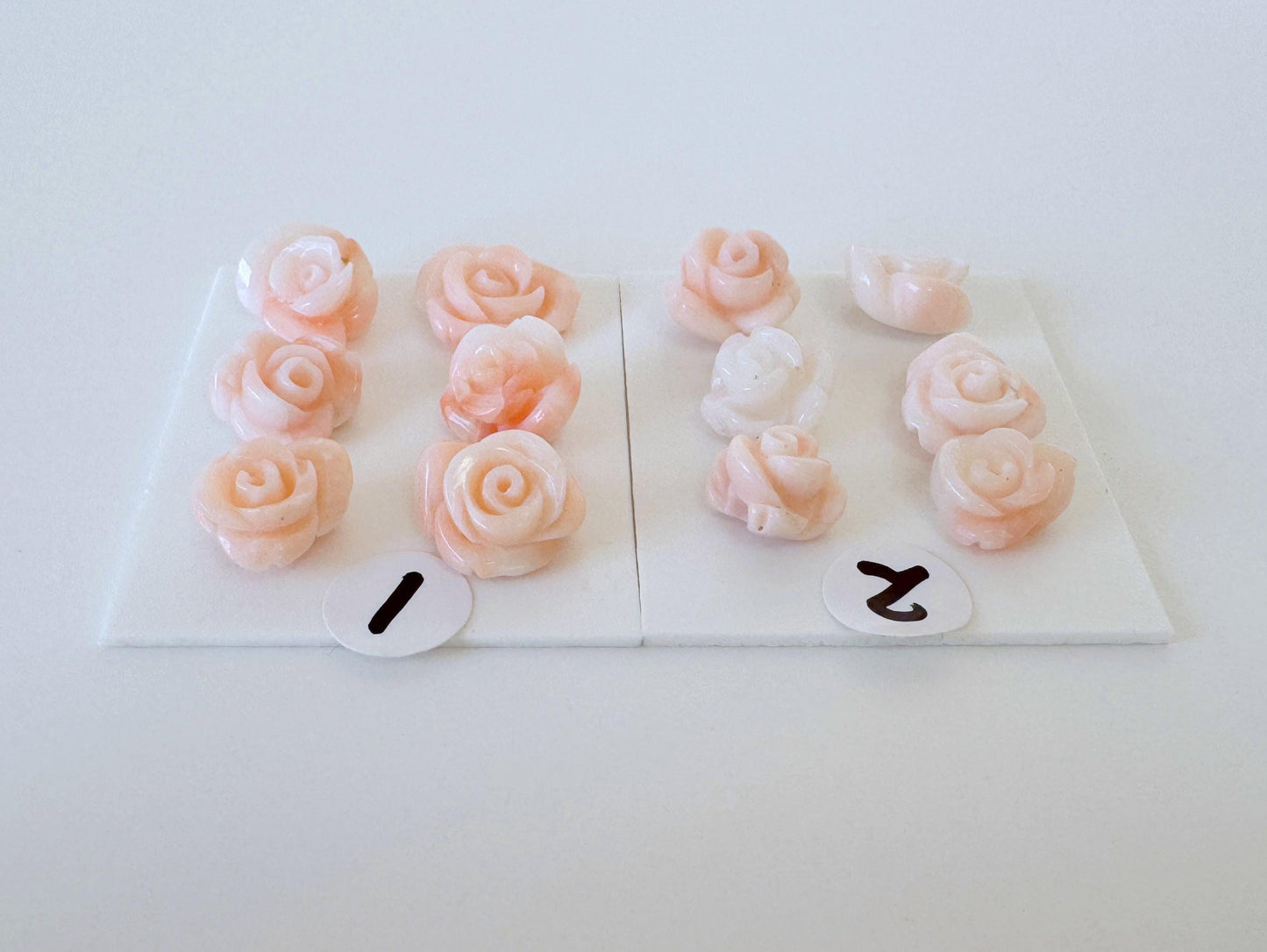 Pink Coral Rose Carvings Set: Deep Sea Jewelry Making (6pcs, 7.5-10mm), Value priced for reason