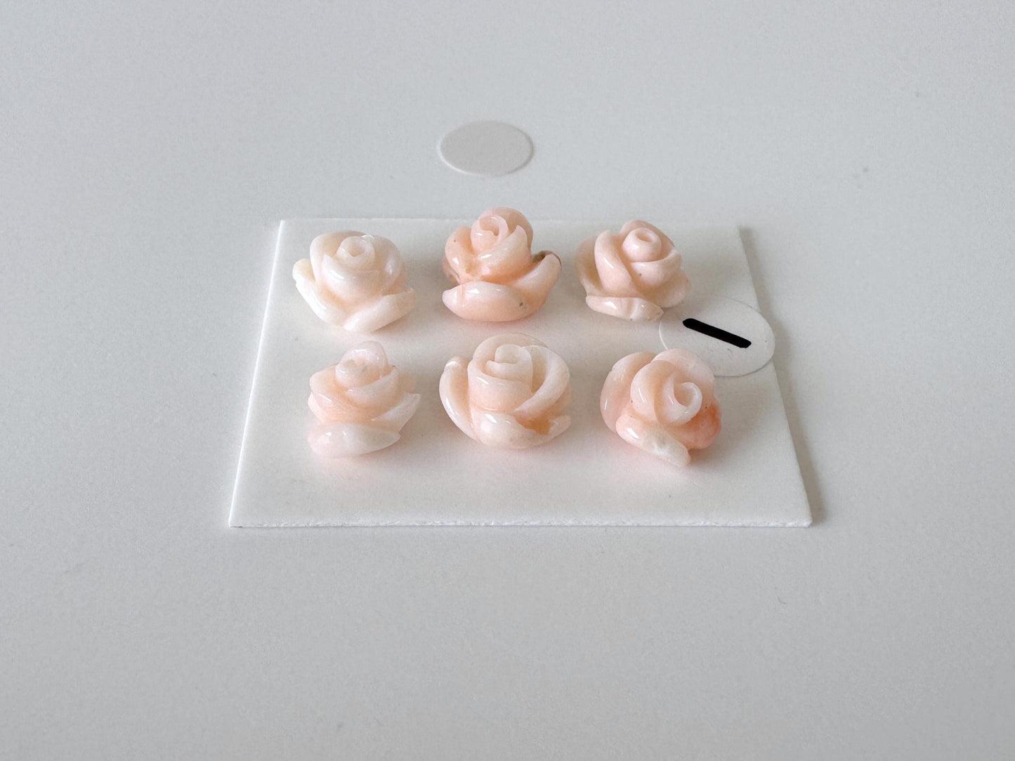 Pink Coral Rose Carvings Set: Deep Sea Jewelry Making (6pcs, 6.2-8.3mm), Value priced for reason
