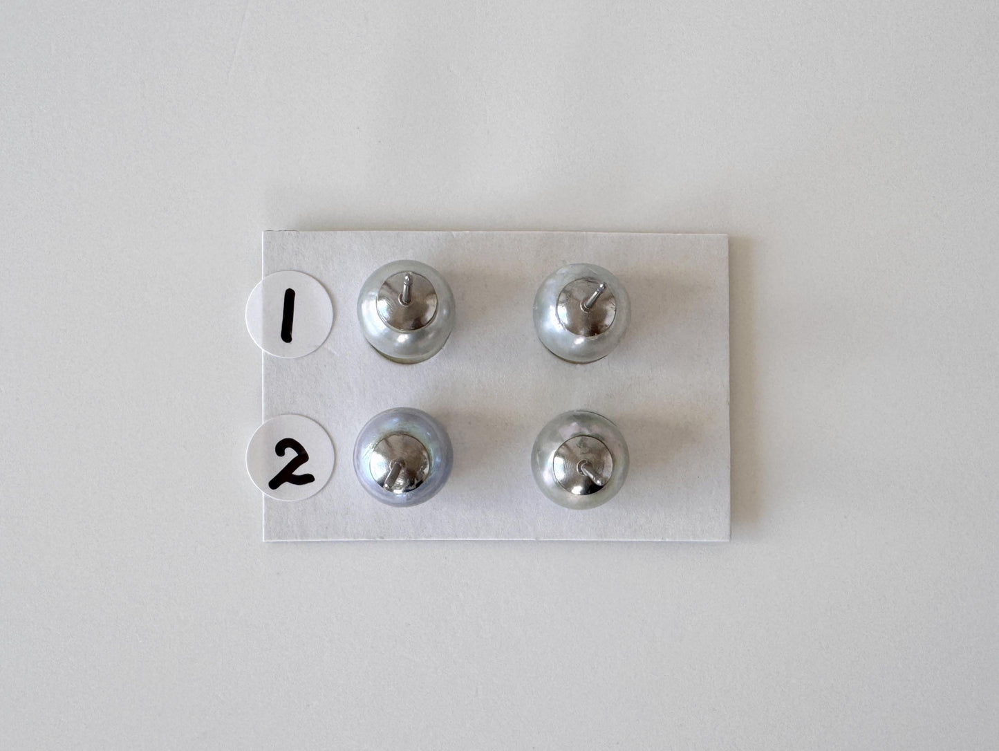 Blue Akoya Pearl Stud Earrings, 8.7mm, Titanium Posts  (Cobalt treated)