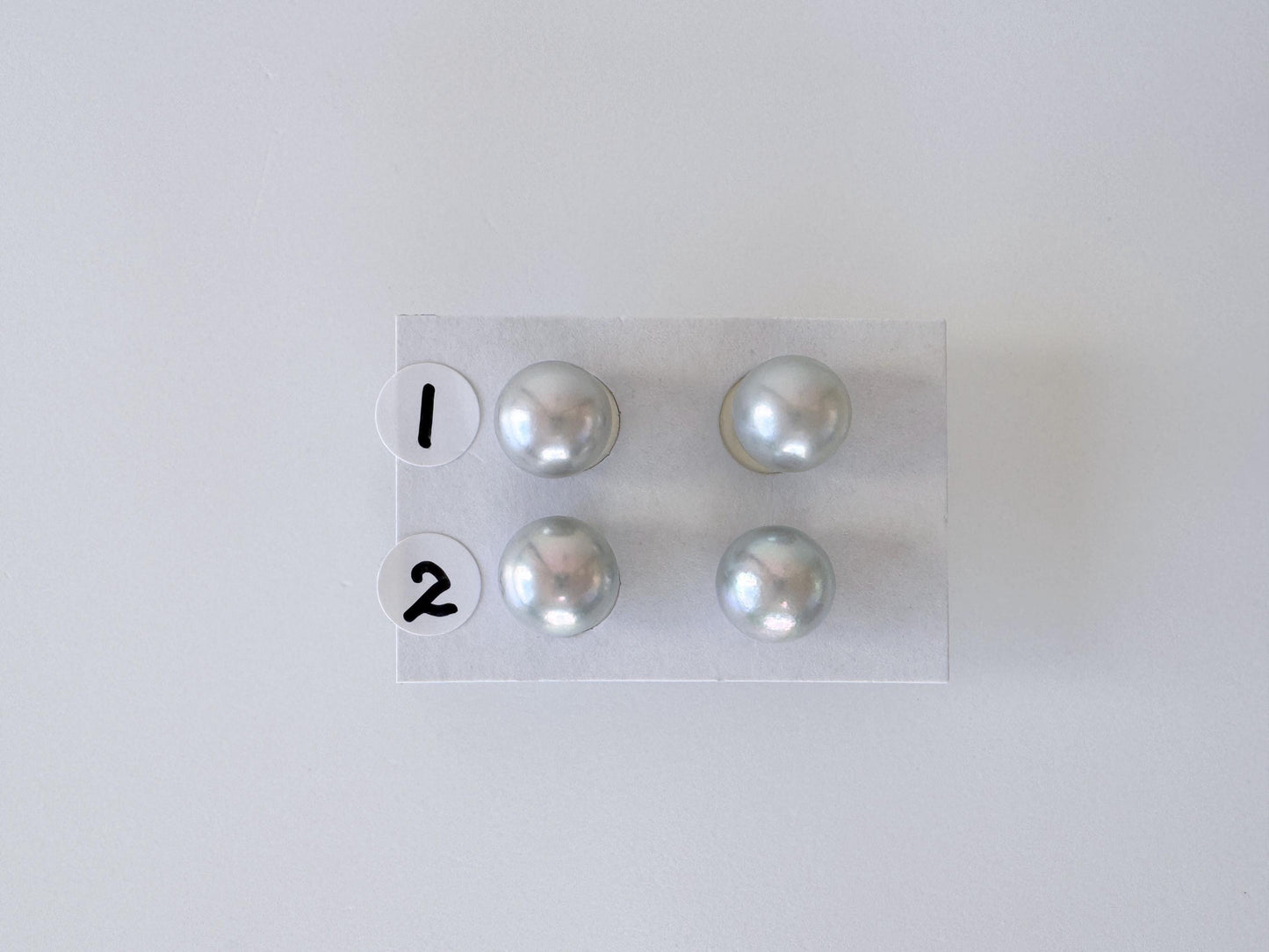 Blue Akoya Pearl Stud Earrings, 8.7mm, Titanium Posts  (Cobalt treated)